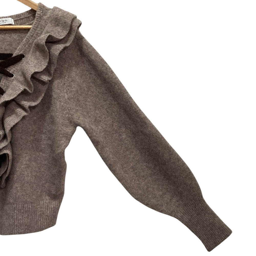 ハーリップトゥ Lace Up Wool-blend プルオーバー