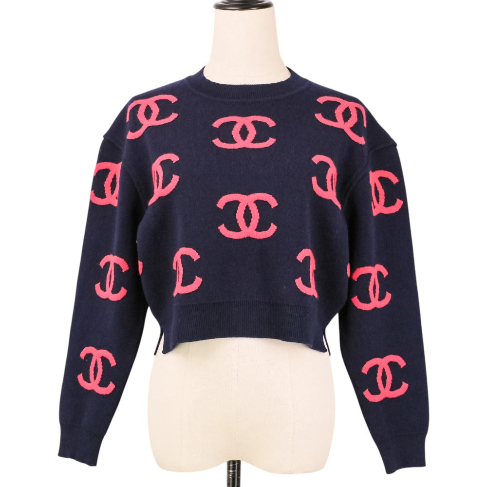 シャネル 21P カシミヤブレンドクロップドニットセーター