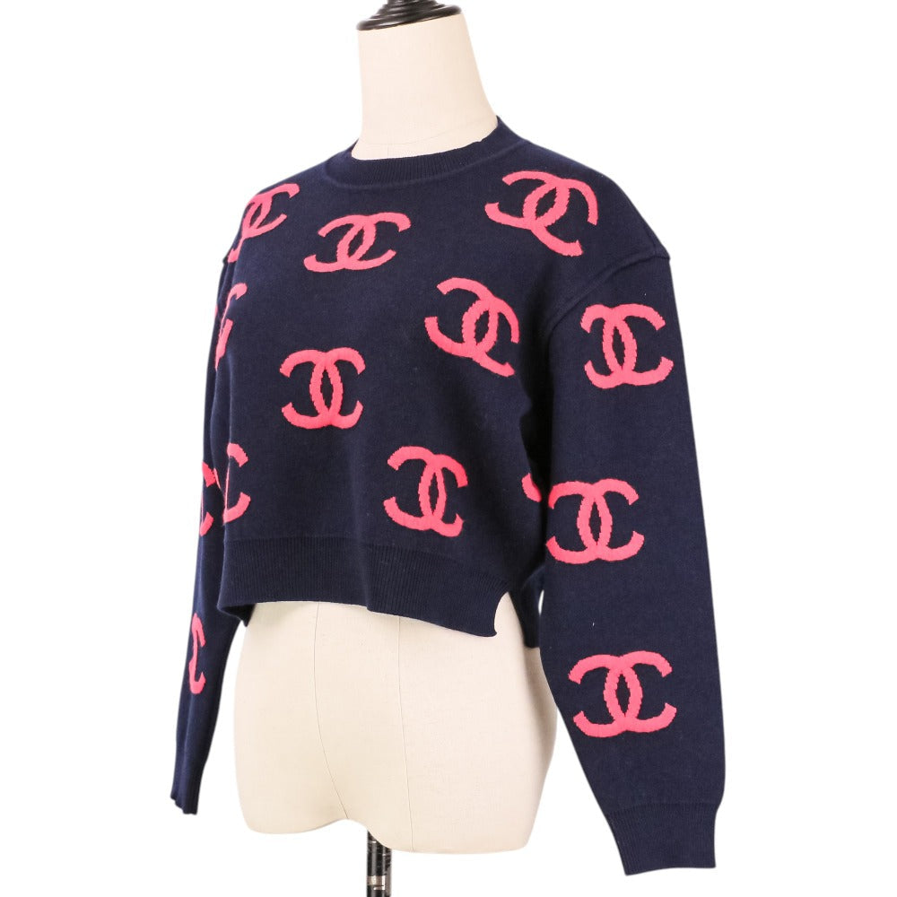 シャネル 21P カシミヤブレンドクロップドニットセーター