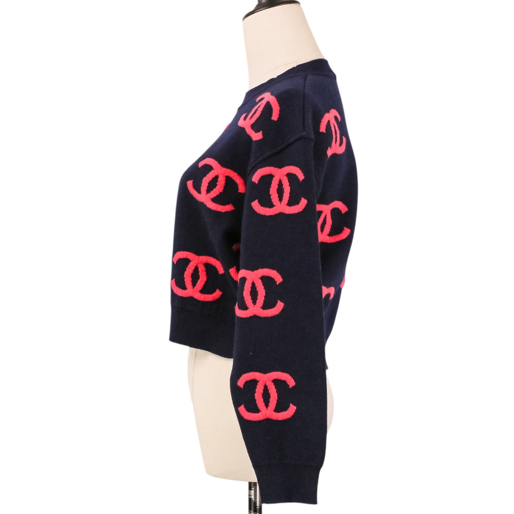 シャネル 21P カシミヤブレンドクロップドニットセーター