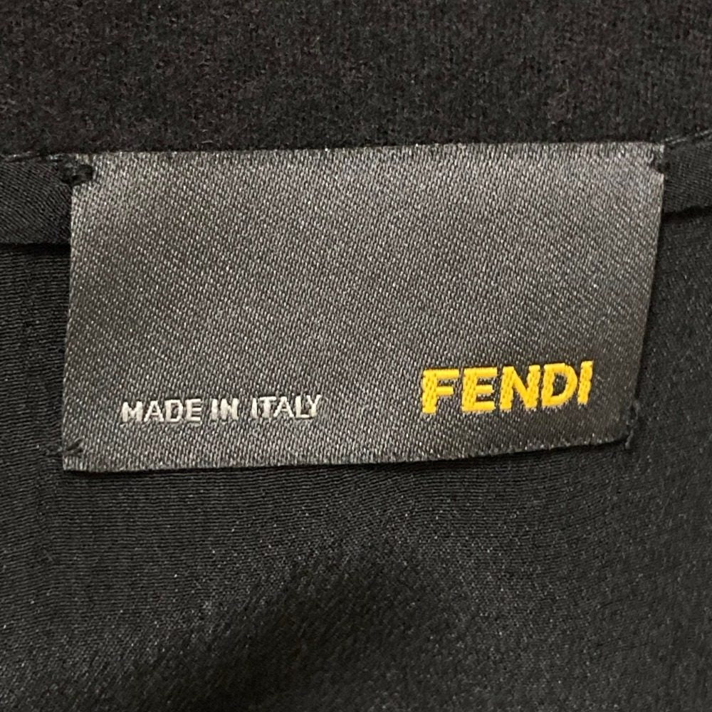 フェンディ カシミヤブレンド ラムレザー切替 ワンピース