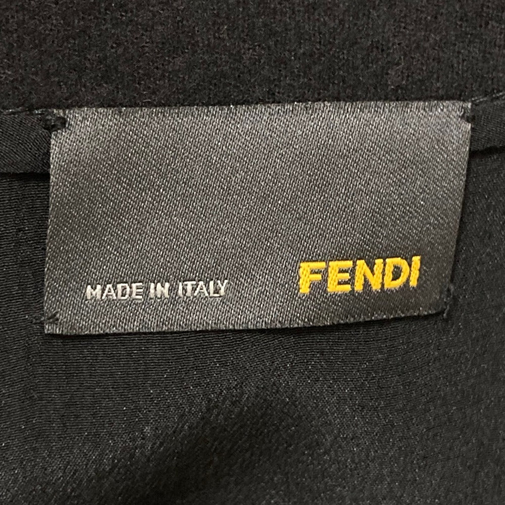 フェンディ カシミヤブレンド ラムレザー切替 ワンピース