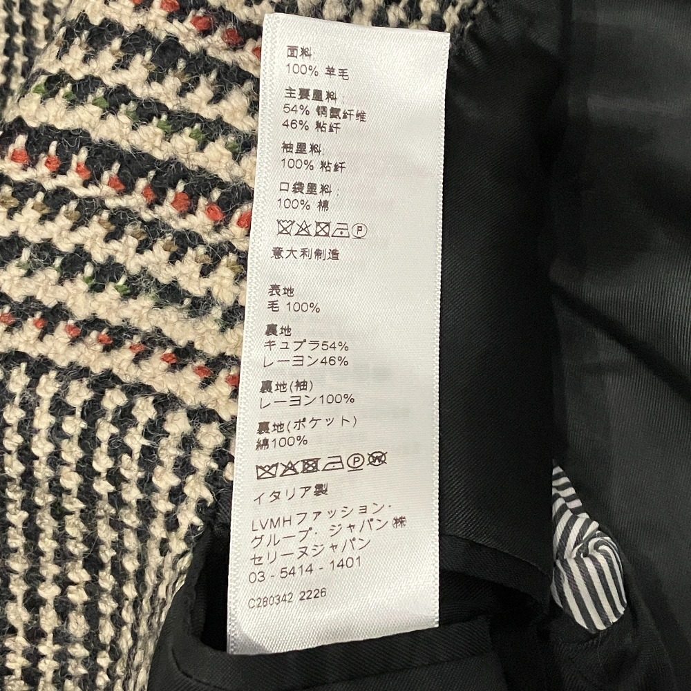 セリーヌ トムボーイ グレンチェック ウールジャケット