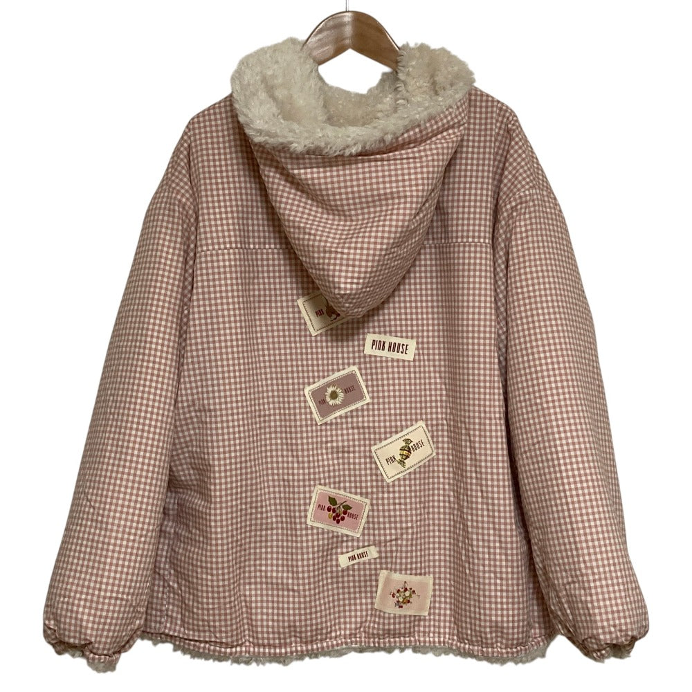 ピンクハウス ウールライクボアリバーシブルフードブルゾン