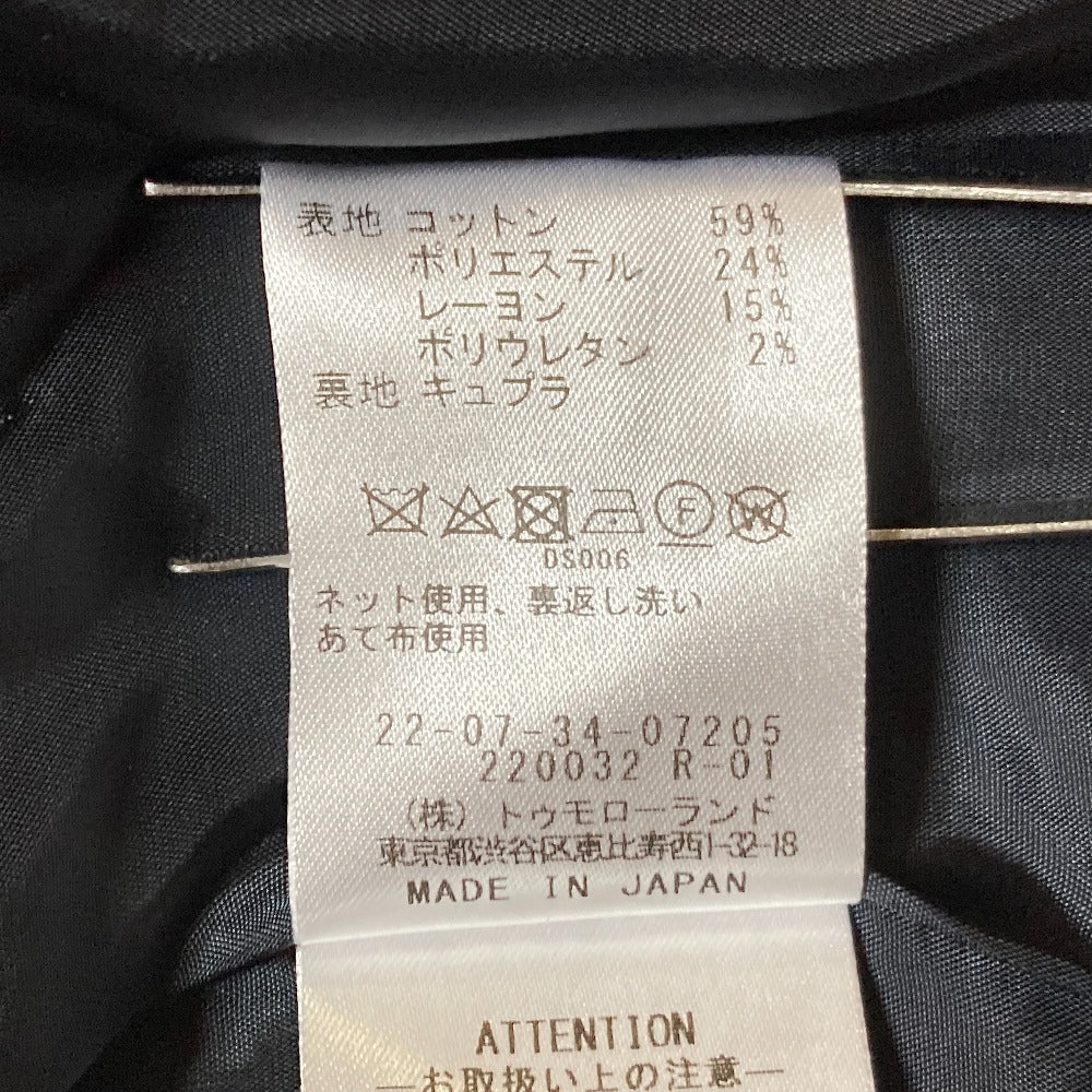 デプレ コットンレーヨンベルベットノーカラージャケット