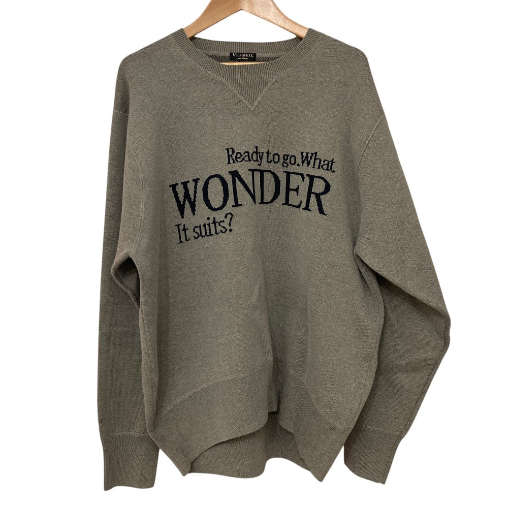 ヴェルメイユパーイエナ LOGO Knit ウールプルオーバーニット