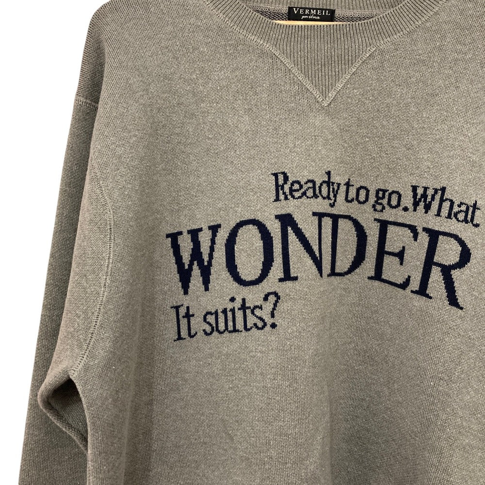 ヴェルメイユパーイエナ LOGO Knit ウールプルオーバーニット
