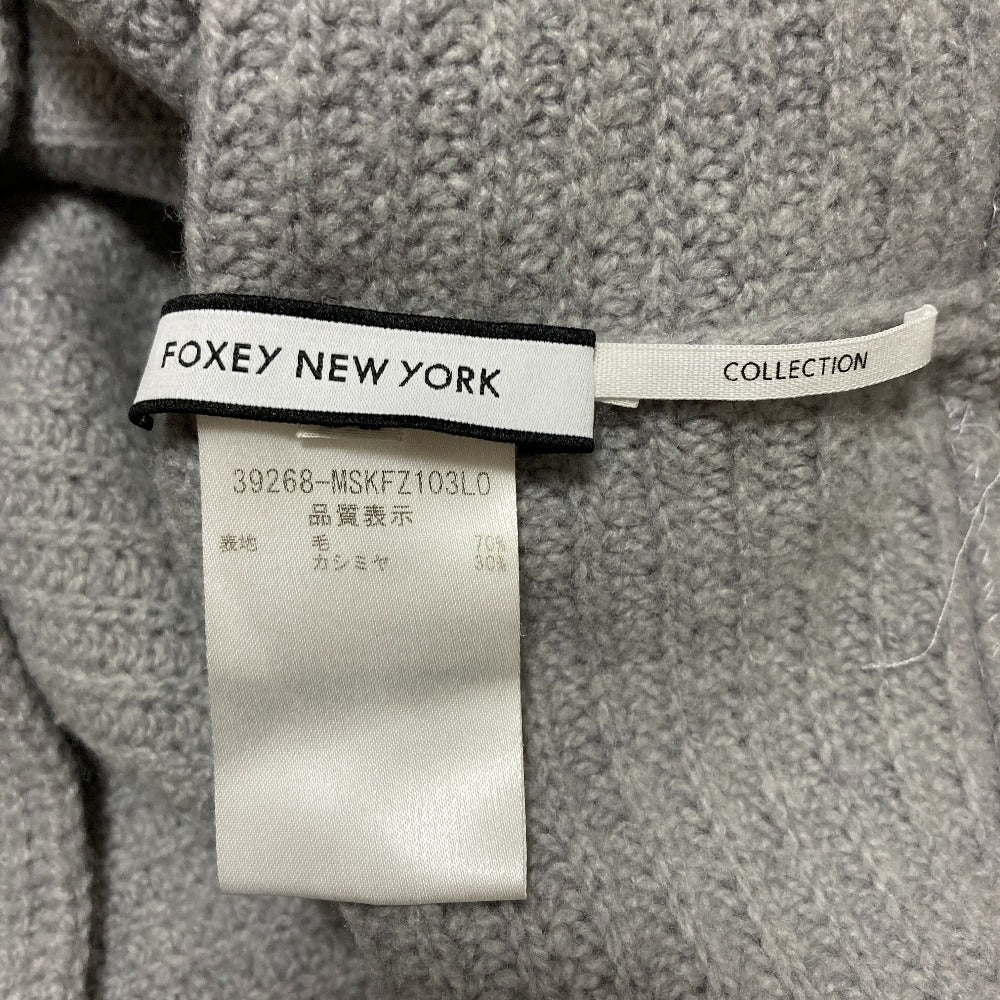 フォクシーニューヨーク カシミヤブレンドクロップドタートルネックニット