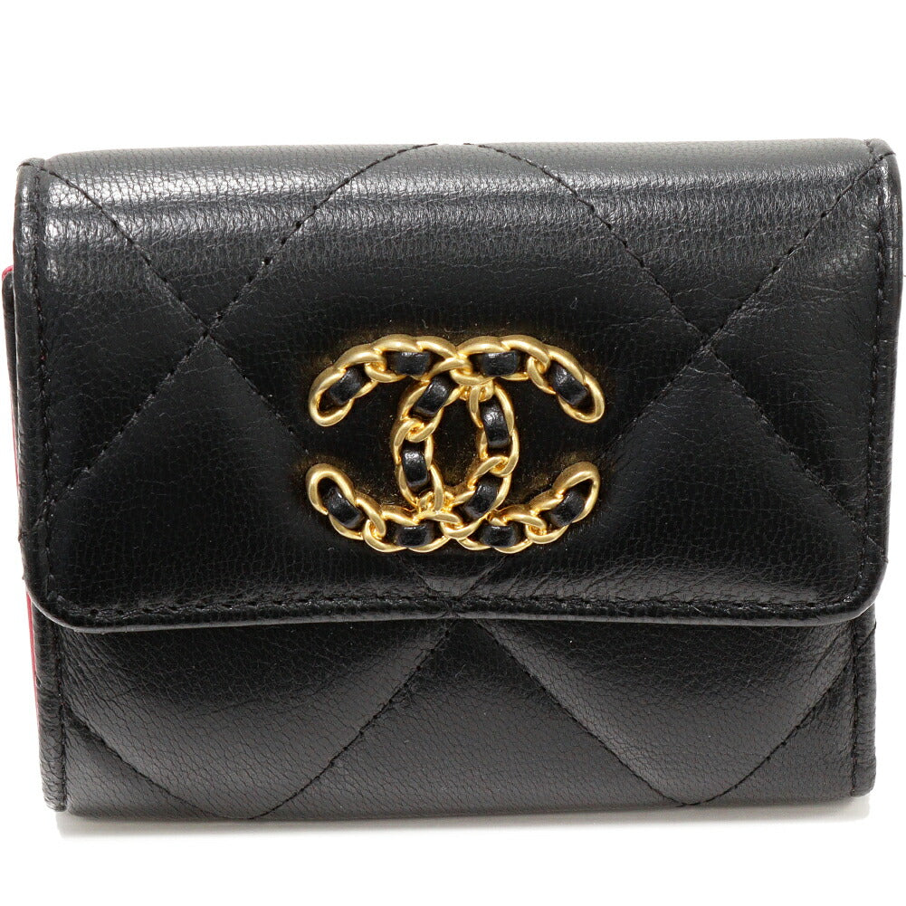 シャネル CHANEL19 スモール フラップ ウォレット ラムスキン