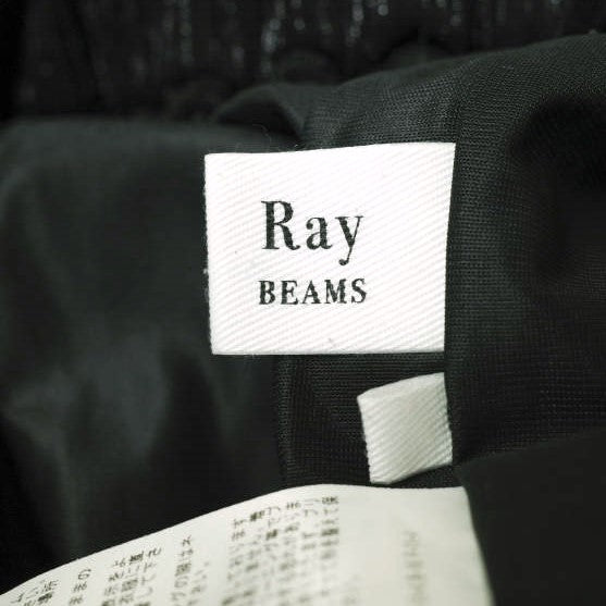 Ray BEAMS ラメ プリーツ パンツ ブラック