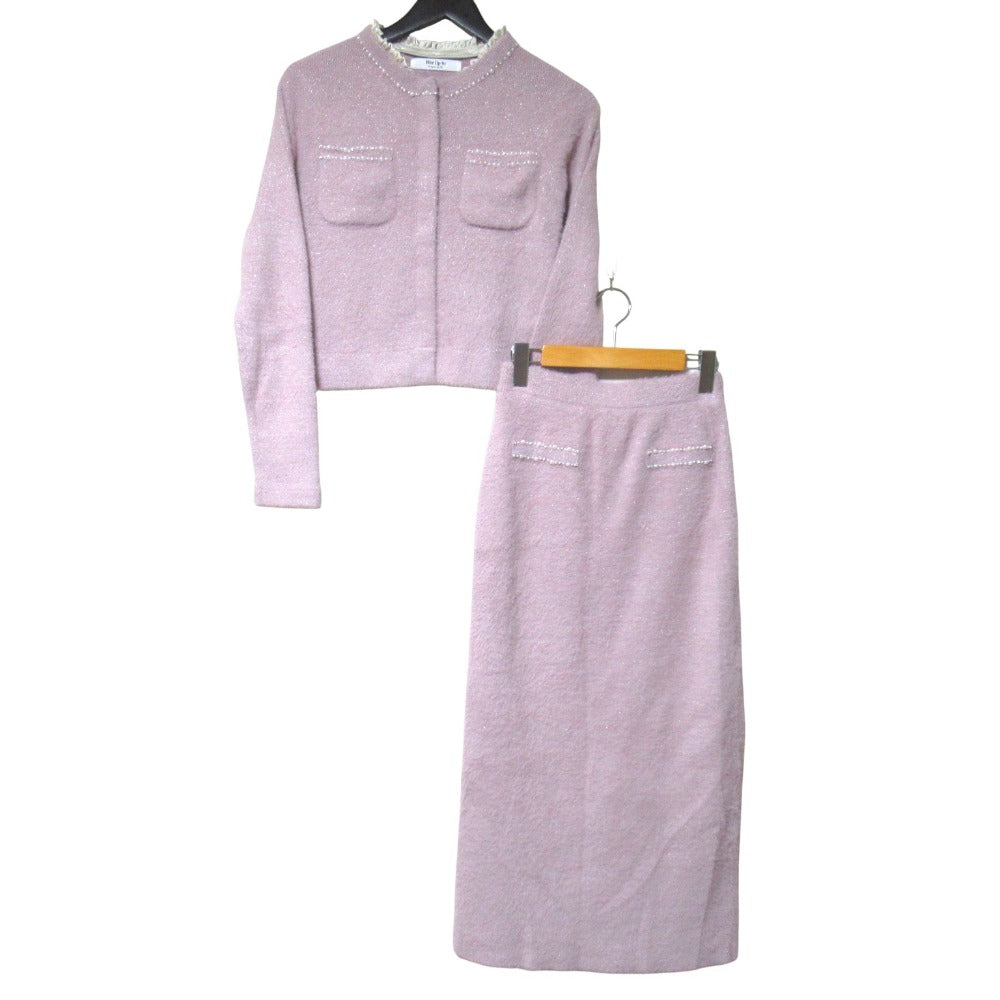 ハーリップトゥ Corinthia Shaggy Knit ニットジャケット スカートセット