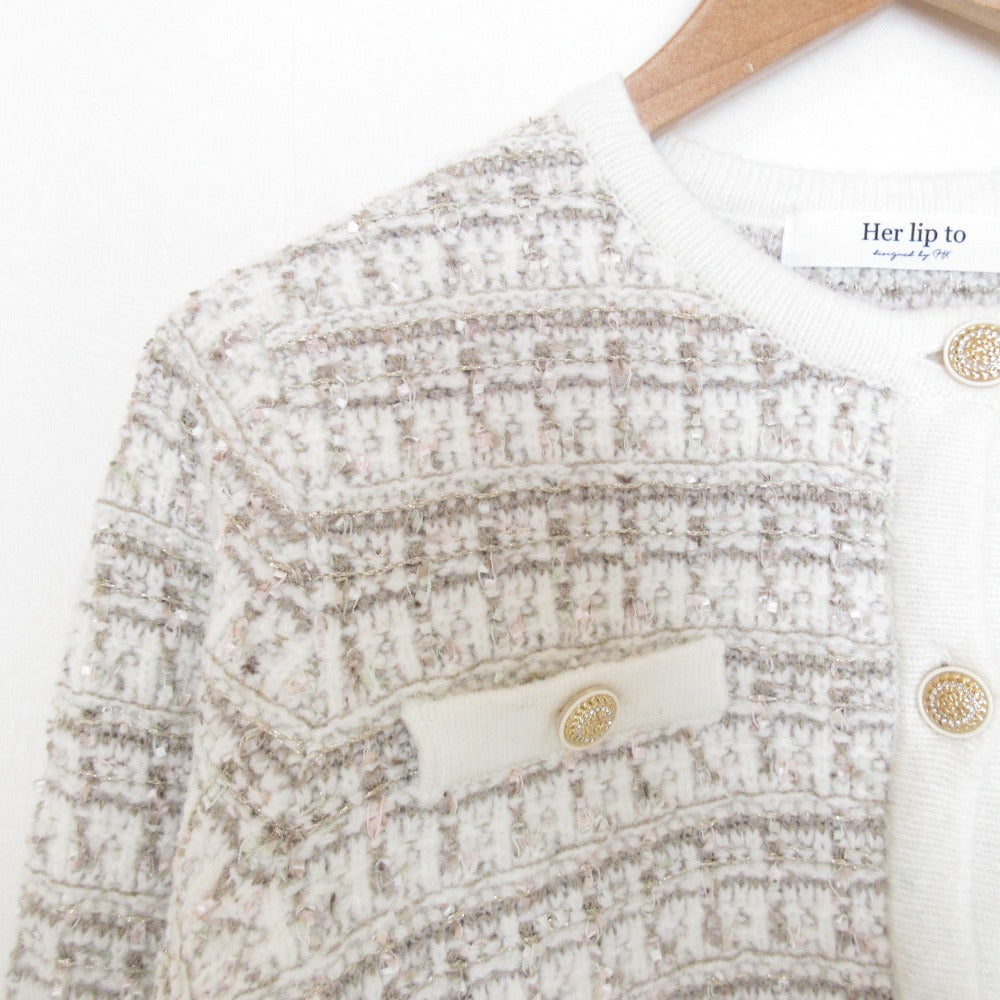 ハーリップトゥ Bristol Tweed Knit カーディガン