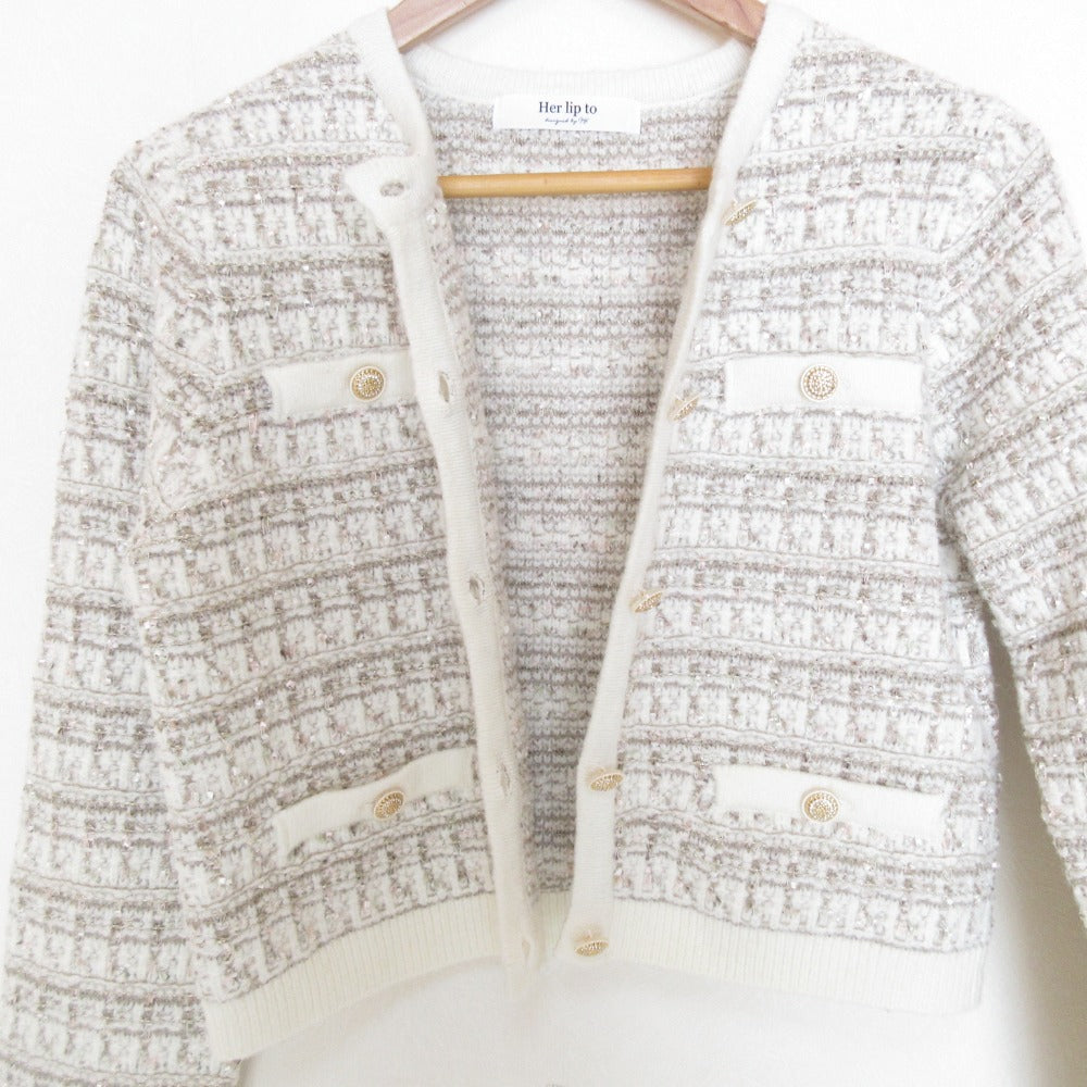 ハーリップトゥ Bristol Tweed Knit カーディガン