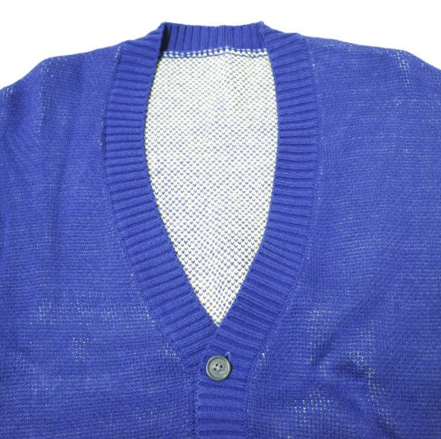 WHITELAND スクール ロゴ カーディガン ブルー