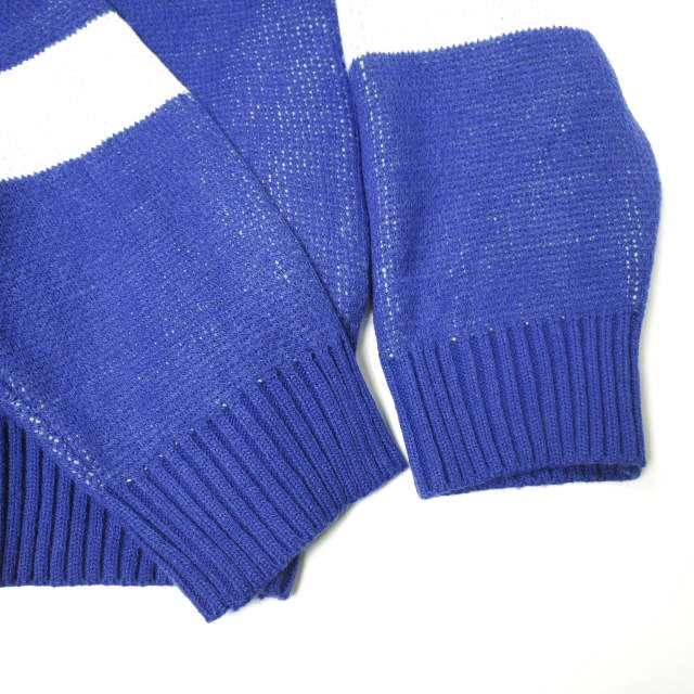 WHITELAND スクール ロゴ カーディガン ブルー