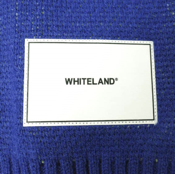 WHITELAND スクール ロゴ カーディガン ブルー