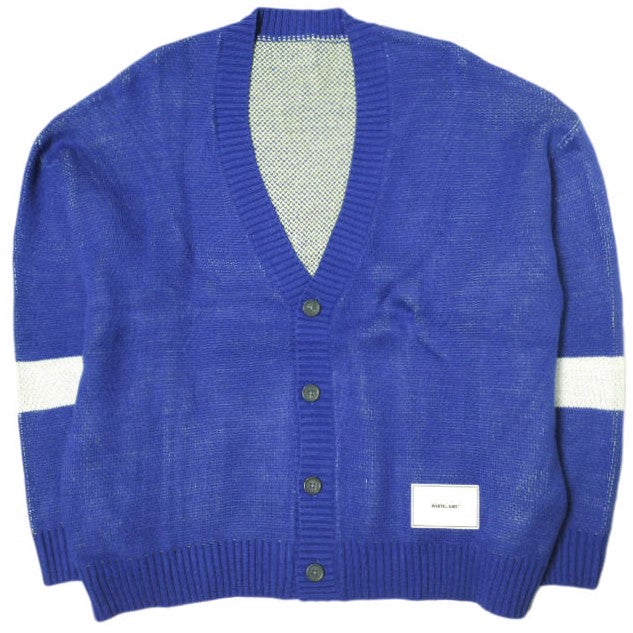 WHITELAND スクール ロゴ カーディガン ブルー