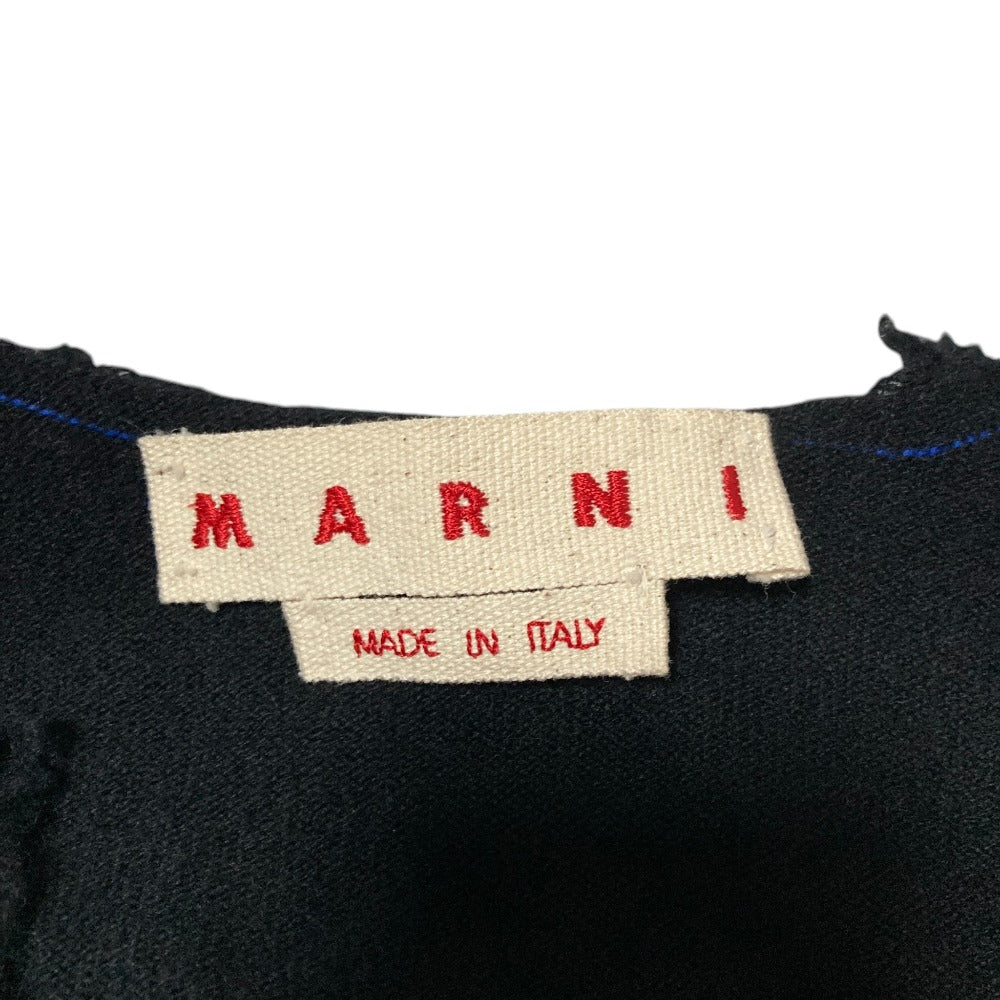 マルニ フリンジVネックカシミヤニット