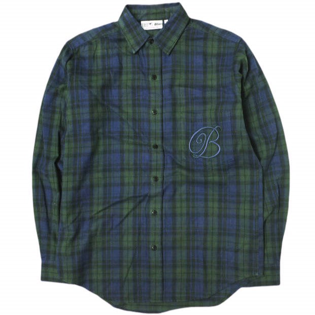BlackEyePatch B エンブレム フランネル コットン シャツ