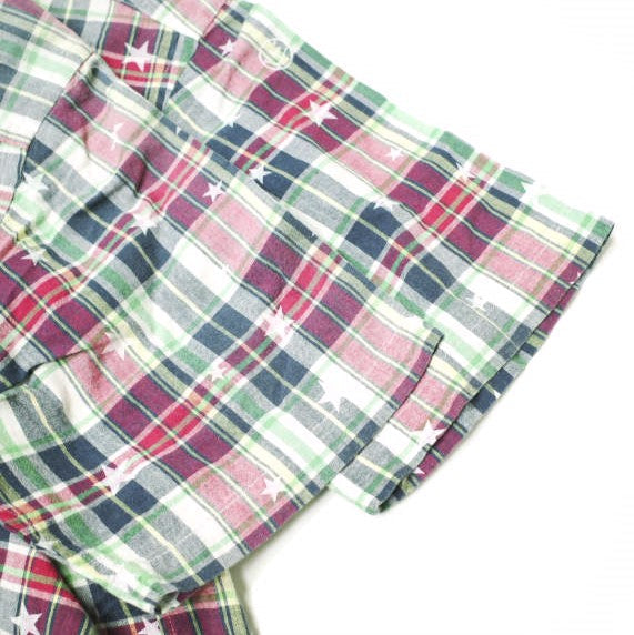 uniform experiment スター プラッド ミックス コットン シャツ