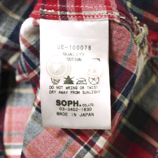 uniform experiment スター プラッド ミックス コットン シャツ