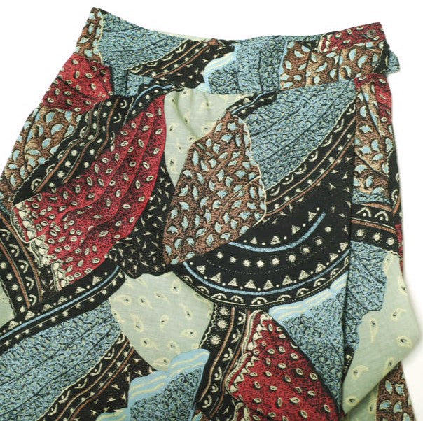 エイチビューティーアンドユース PATCHWORK PRINT WRAP SKIRT ポリエステルスカート