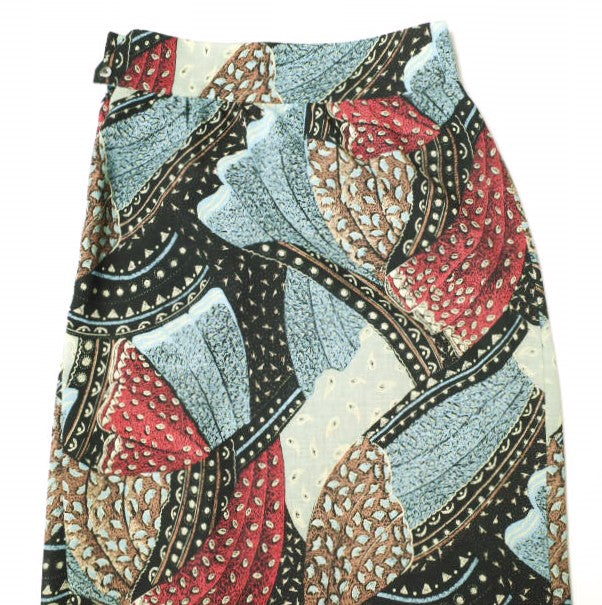 エイチビューティーアンドユース PATCHWORK PRINT WRAP SKIRT ポリエステルスカート