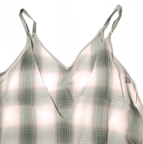 エイチビューティーアンドユース OMBRE CHECK CAMISOLE レーヨン ワンピース