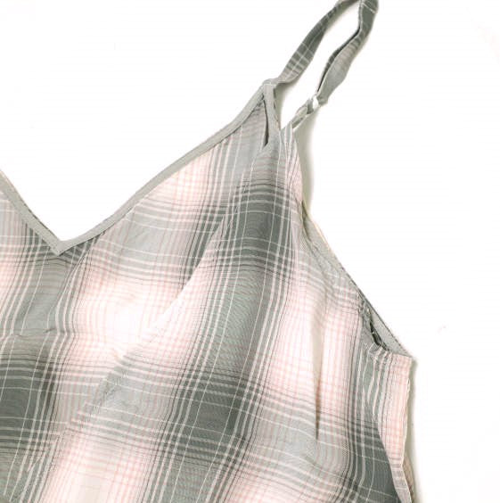 エイチビューティーアンドユース OMBRE CHECK CAMISOLE レーヨン ワンピース