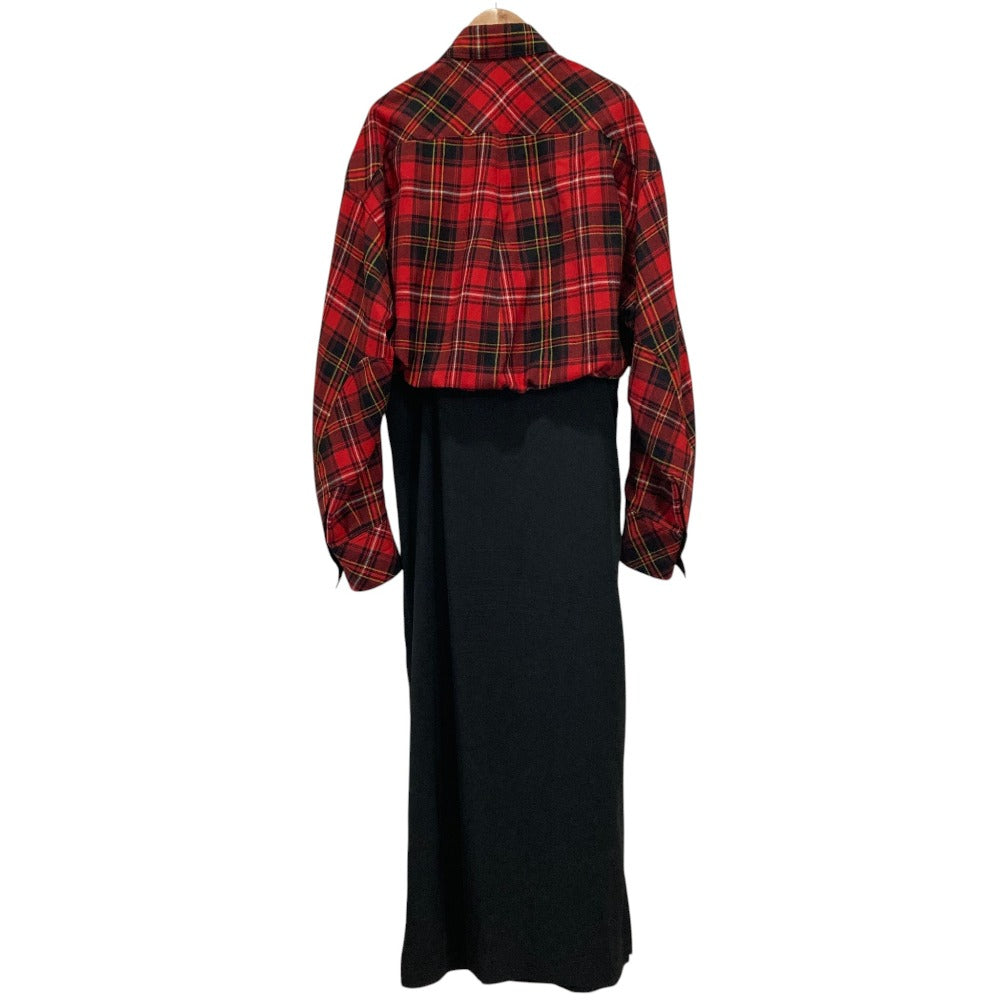 ヨウジヤマモト TARTAN CHECK DOUBLE LAYERED ワンピース