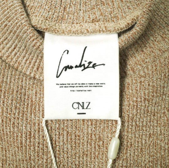 CNLZ カット オフ ロング Tシャツ コットン ポリエステル 長袖