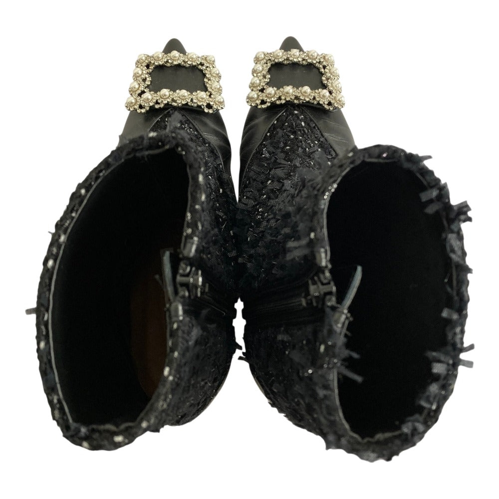 ピッピシック ANNA JEWELRY BOOTS ツイードショートブーツ