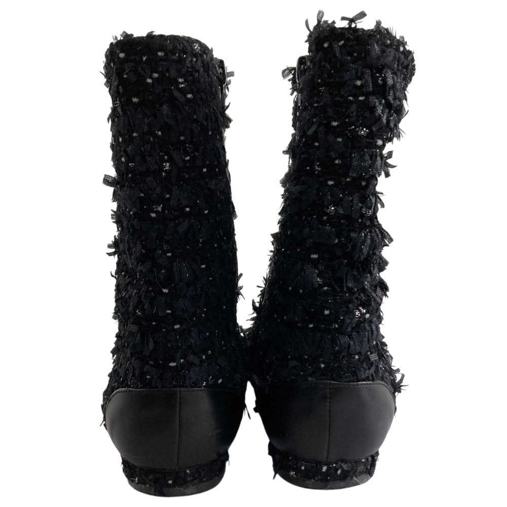 ピッピシック ANNA JEWELRY BOOTS ツイードショートブーツ