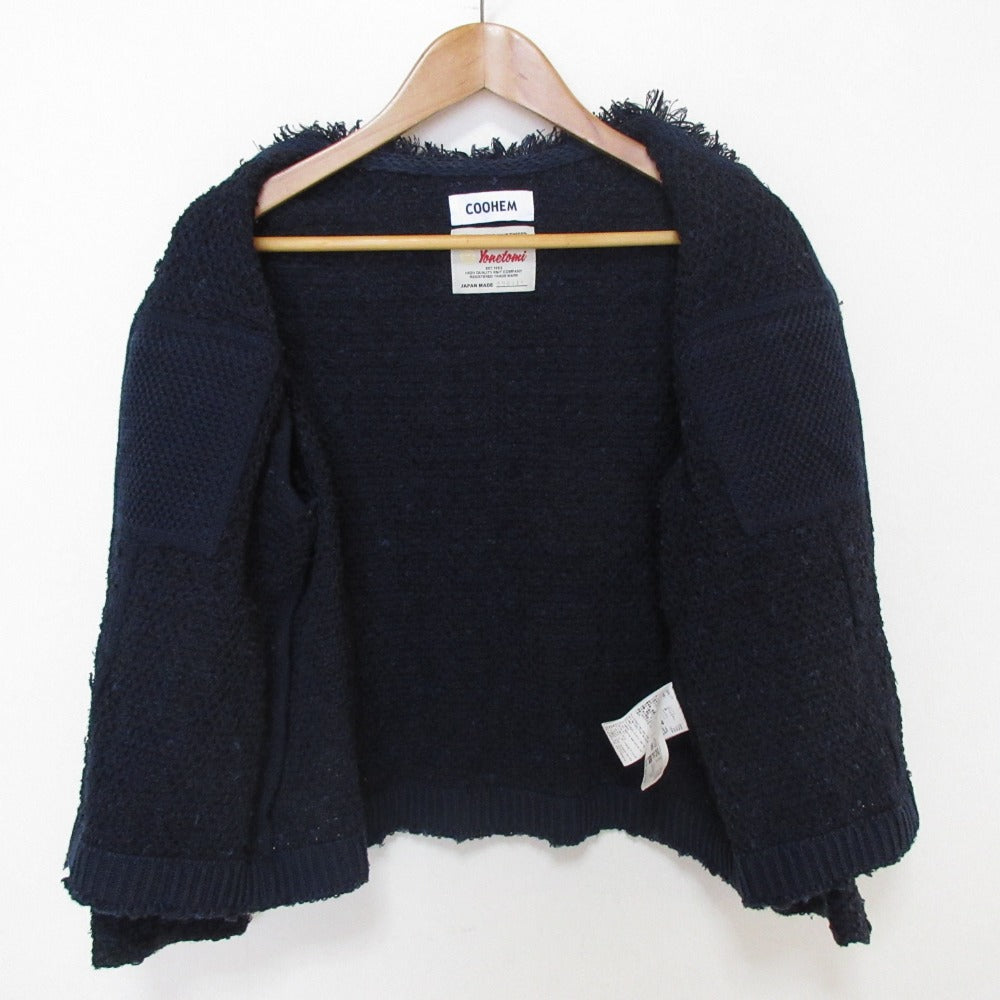 コーヘン リネンブレンドツイードノーカラージャケット