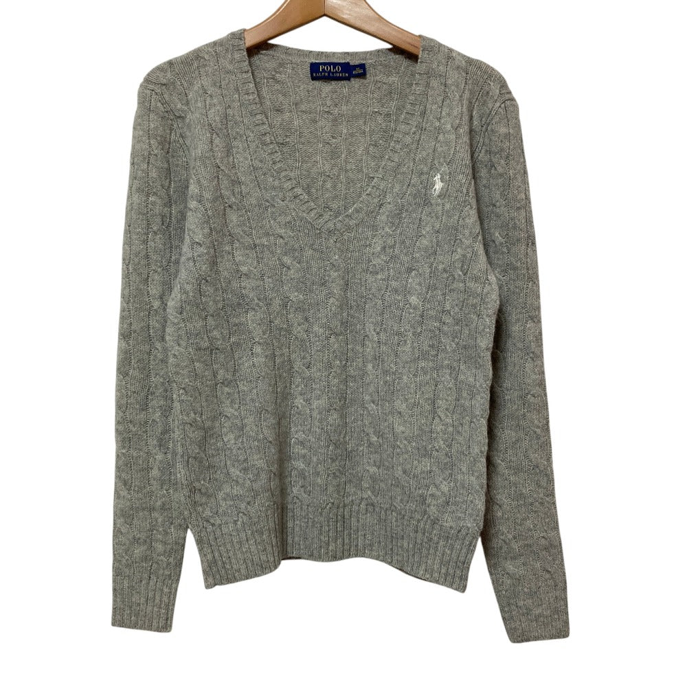 ポロラルフローレン ウールカシミヤブレンド Vネックケーブルニットセーター