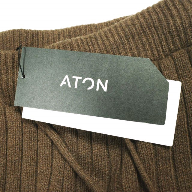 ATON カシミヤ ウール ワイド イージー パンツ