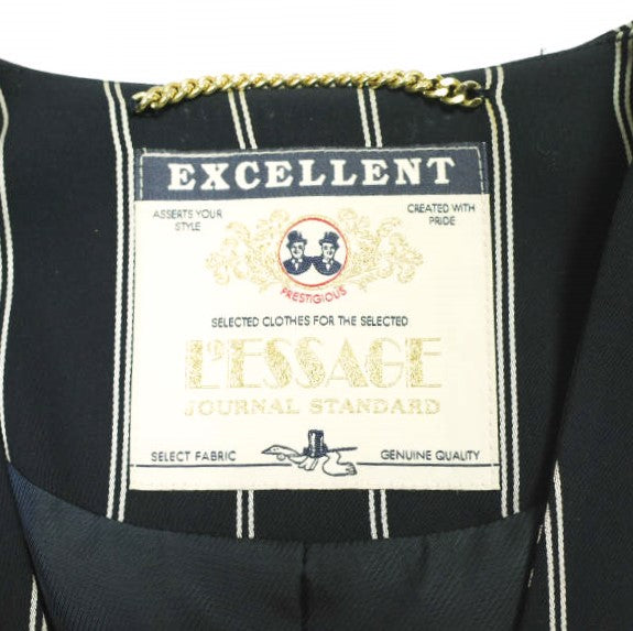 JOURNAL STANDARD L'ESSAGE ストライプ ノーカラージャケット