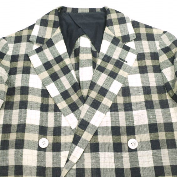 ドゥロワー Loro Piana チェックウールリネンジャケット