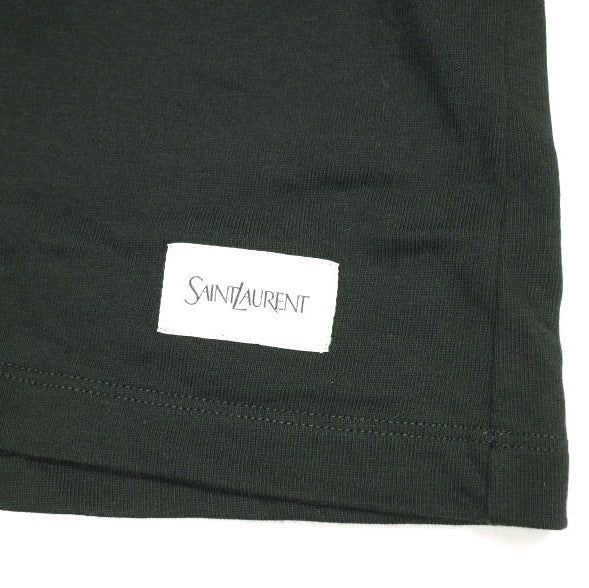 サンローラン プレイン クルーネック Tシャツ コットン モダール トップ