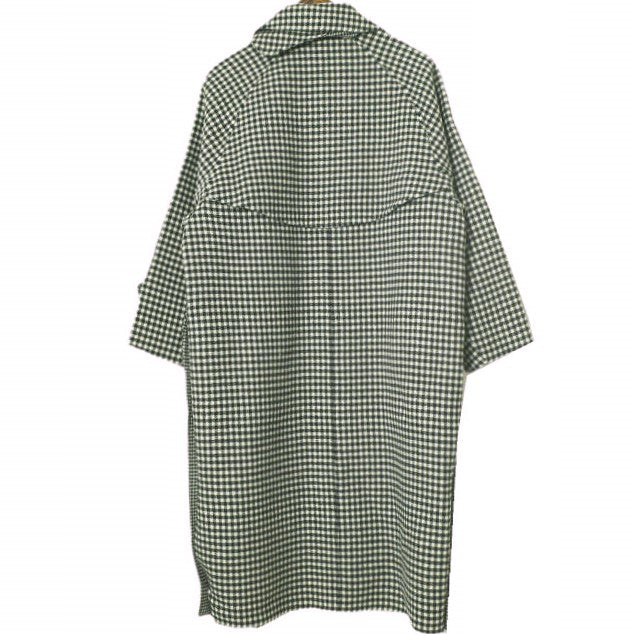 エイチビューティーアンドユース CHECK RAGLAN COAT ウールナイロンコート