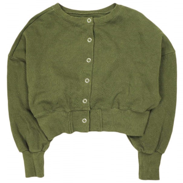 ウィルフリー short cropped ring button 3way sweat コットン 2wayトップス