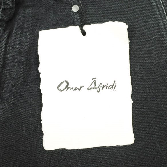 オマールアフリディ RIVETED WIDE CROPPED DENIM TROUSERS デニムパンツ