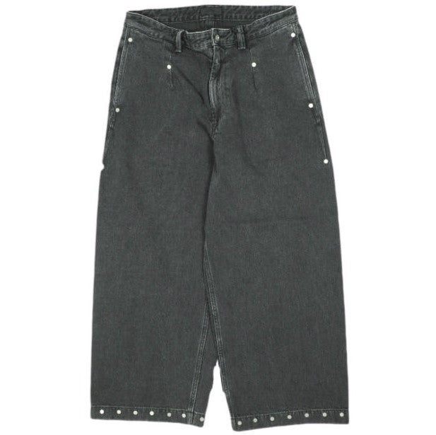 オマールアフリディ RIVETED WIDE CROPPED DENIM TROUSERS デニムパンツ