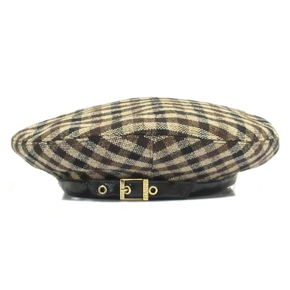 ガニー Checked Wool Mix ベレー帽