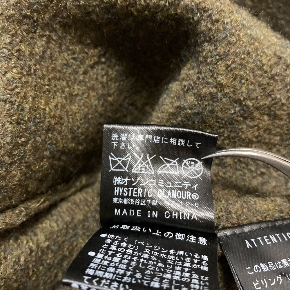 ヒステリックグラマー ラムレザースリーブニットカーディガンコート