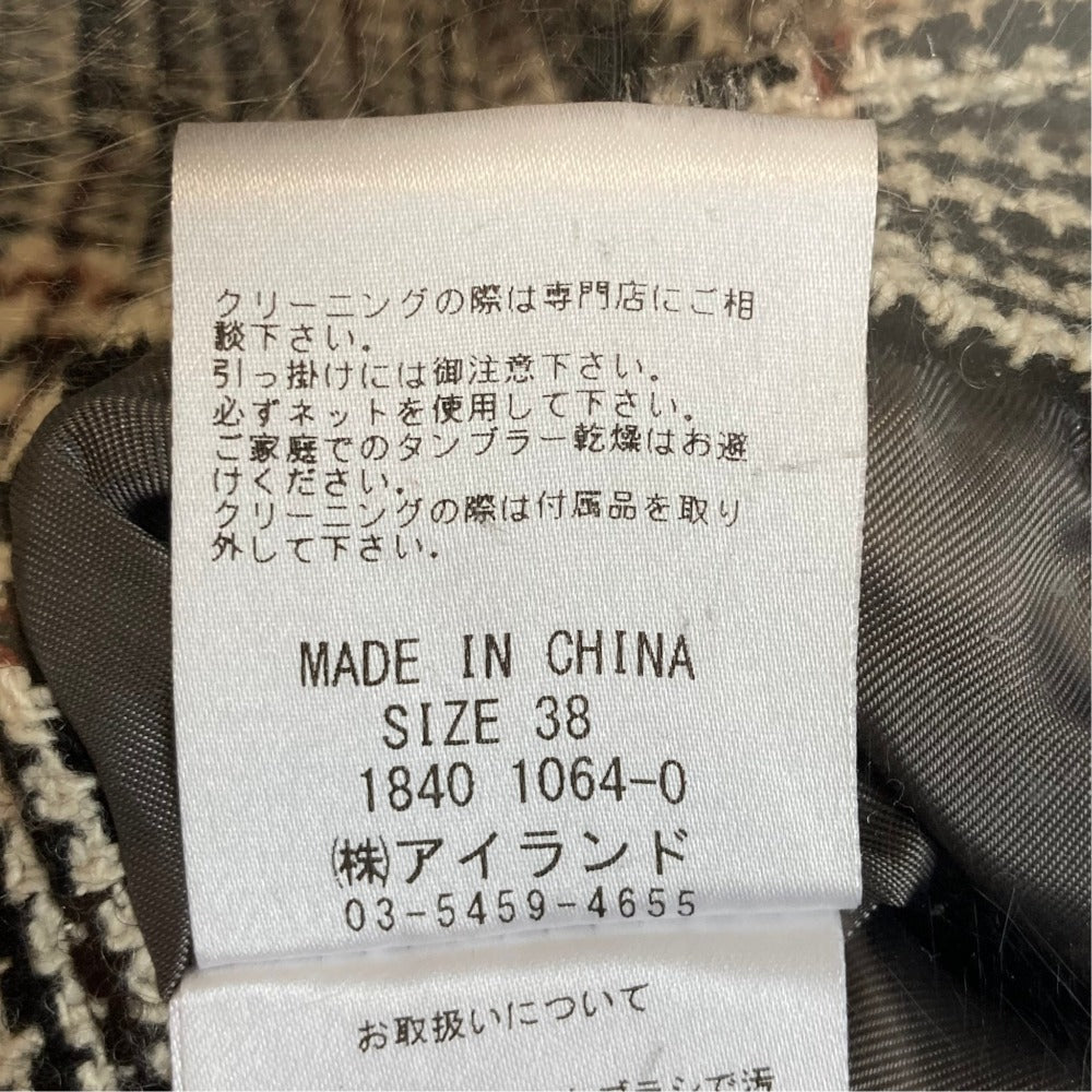 グレースコンチネンタル フォックスファー 千鳥格子ジャケット