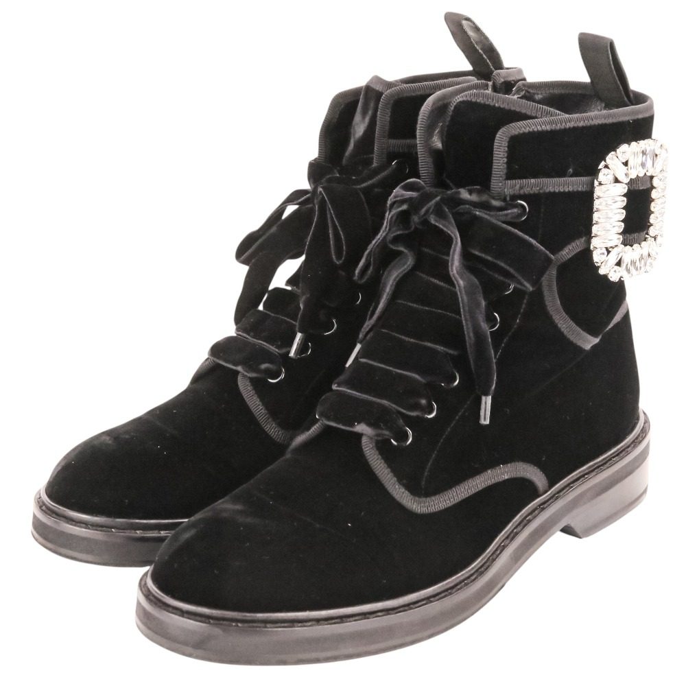 ロジェヴィヴィエ VIV RANGERS STRASS B FABR BOOTIE ベルベットブーツ
