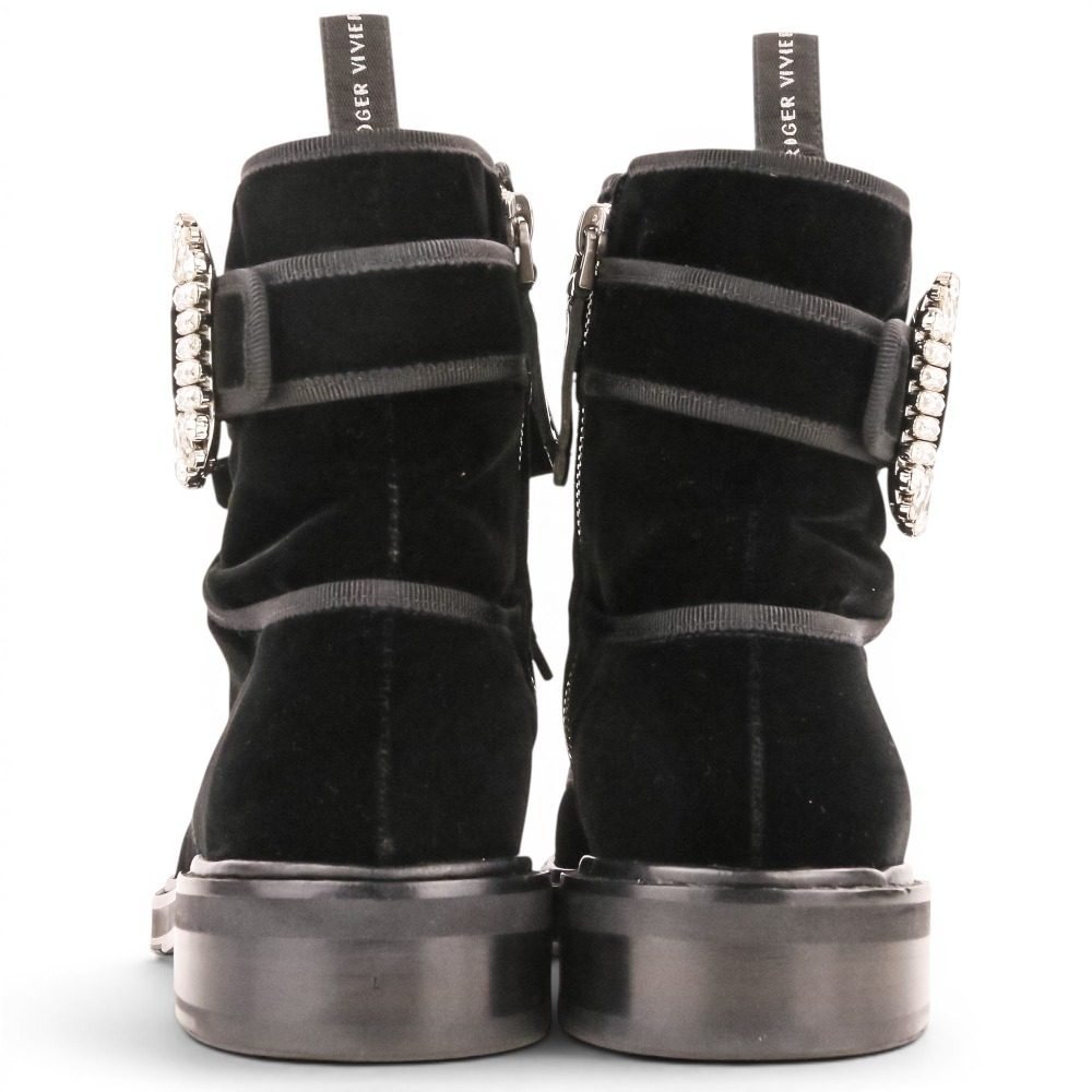 ロジェヴィヴィエ VIV RANGERS STRASS B FABR BOOTIE ベルベットブーツ
