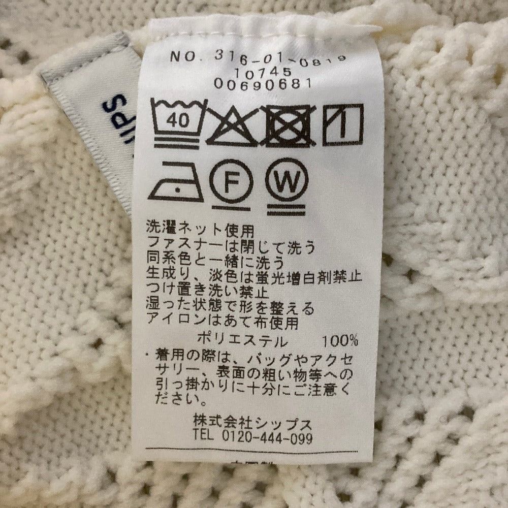 シップス 2WAYフラワージャカードハーフジッププルオーバーニット