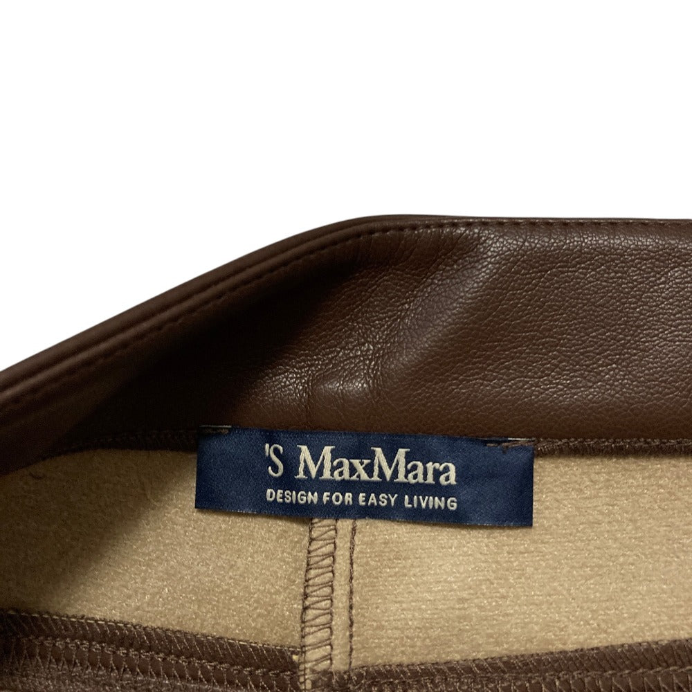 マックスマーラ エス マックスマーラ フェイクレザーセミフレアパンツ